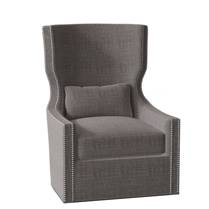 Duralee Corbin 29 Wide Swivel Down Cushion Slipcovered Wingback Chair