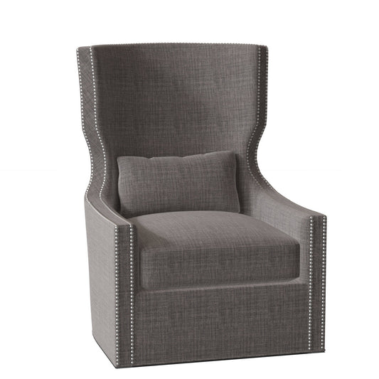 Duralee Corbin 29 Wide Swivel Down Cushion Slipcovered Wingback Chair