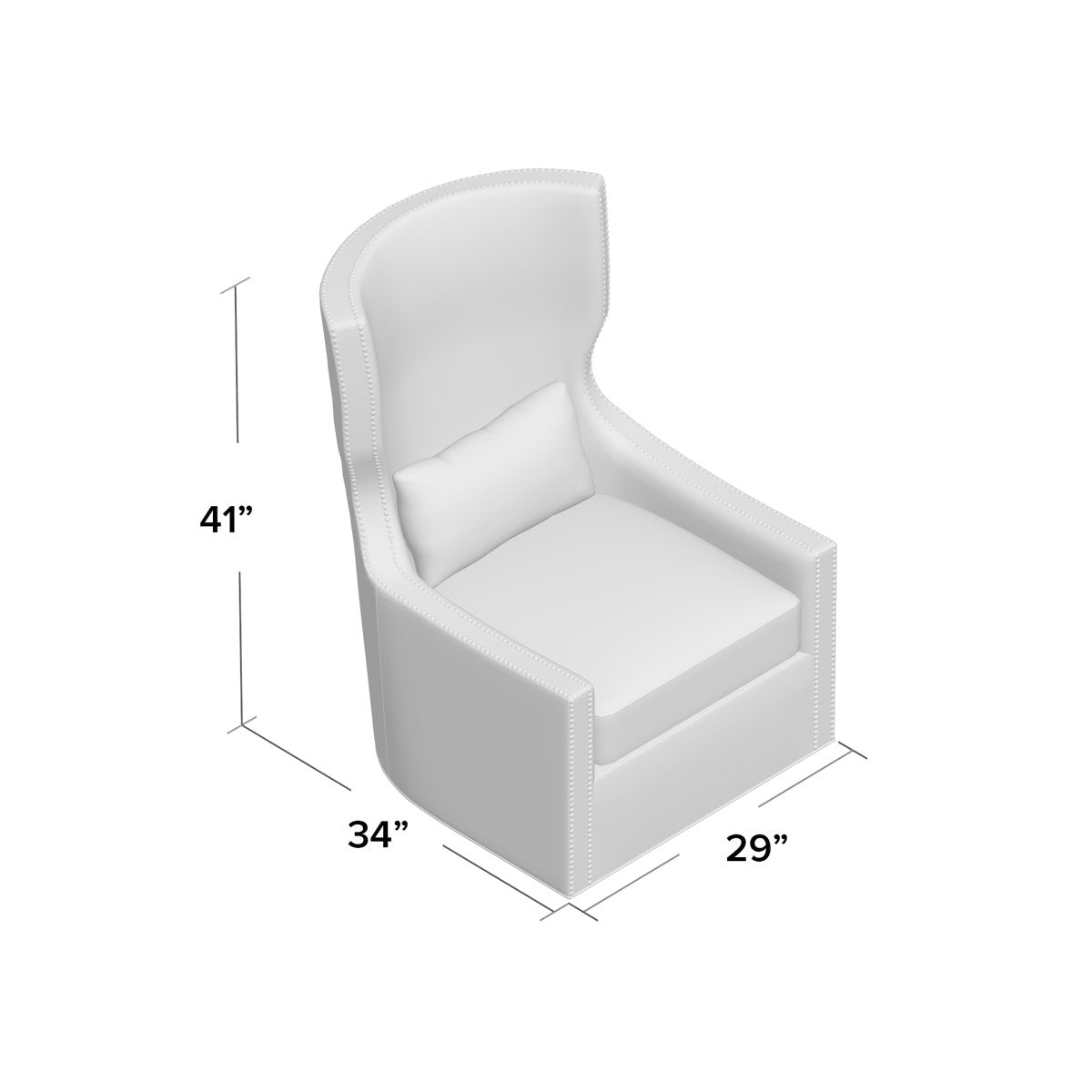 Duralee Corbin 29 Wide Swivel Down Cushion Slipcovered Wingback Chair