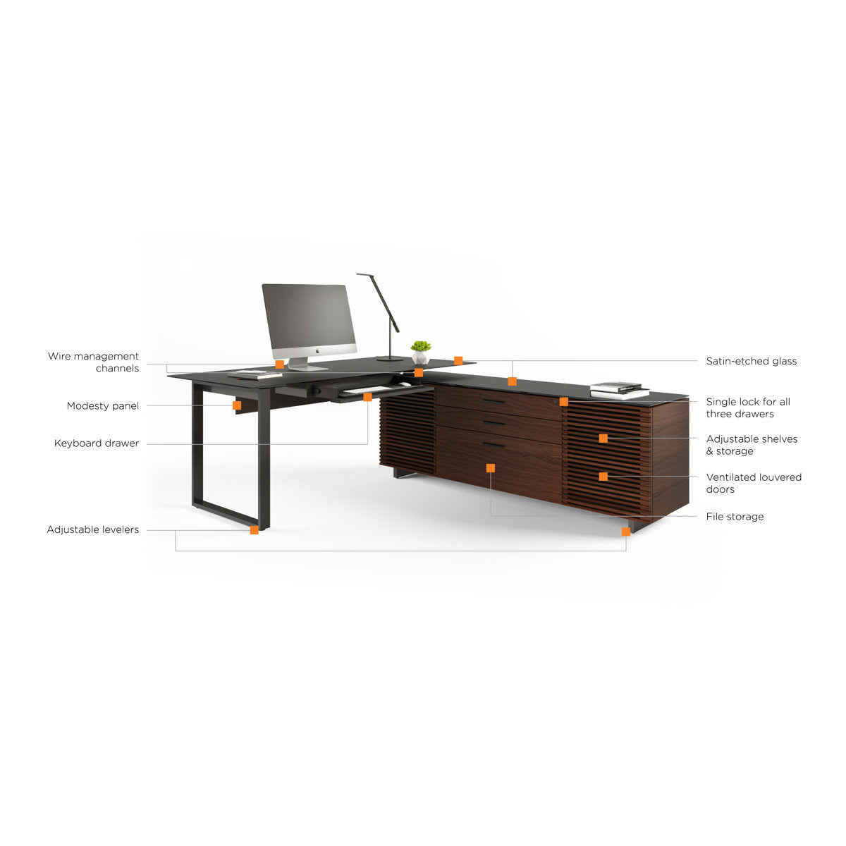 Bdi Corridor L Shaped Executive Desk