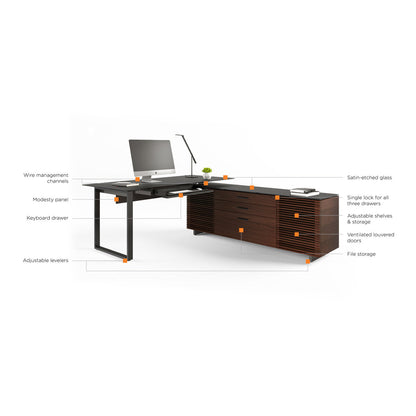 Bdi Corridor L Shaped Executive Desk