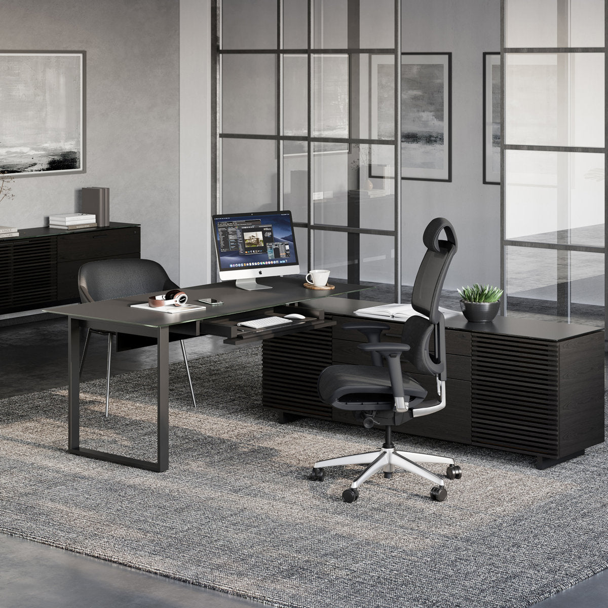 Bdi Corridor L Shaped Executive Desk