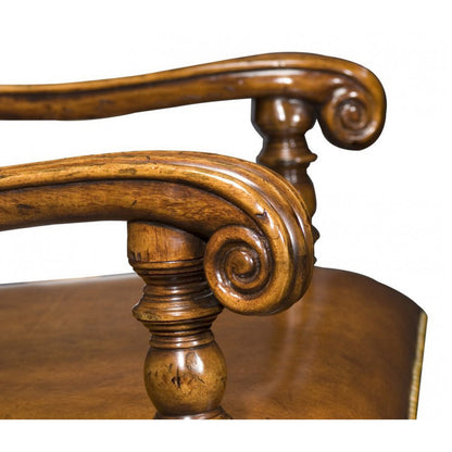 Country Farmhouse Leather Arm Chair