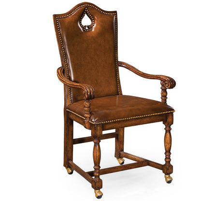 Country Farmhouse Leather Arm Chair