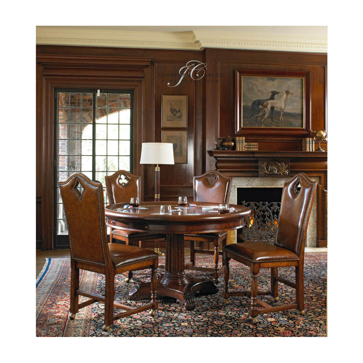 Country Farmhouse Leather Dining Chair