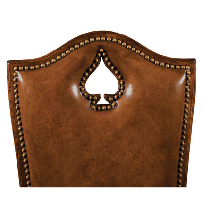 Country Farmhouse Leather Dining Chair