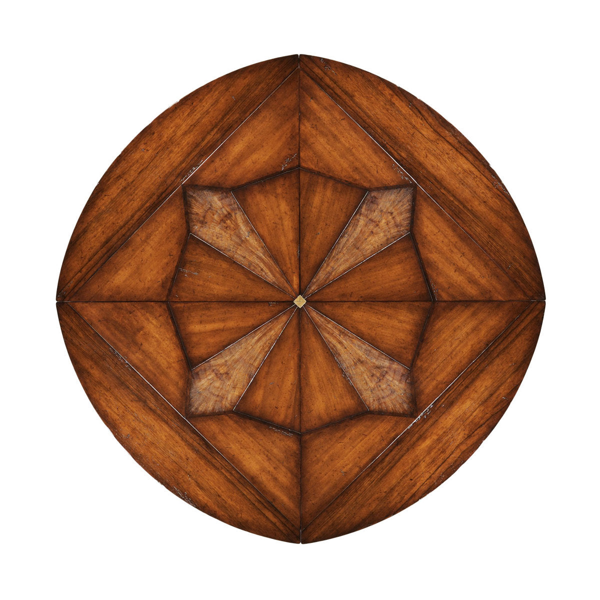 Country Farmhouse Round Walnut Wood Dining Table