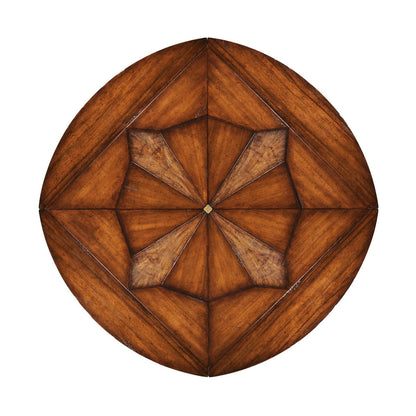 Country Farmhouse Round Walnut Wood Dining Table