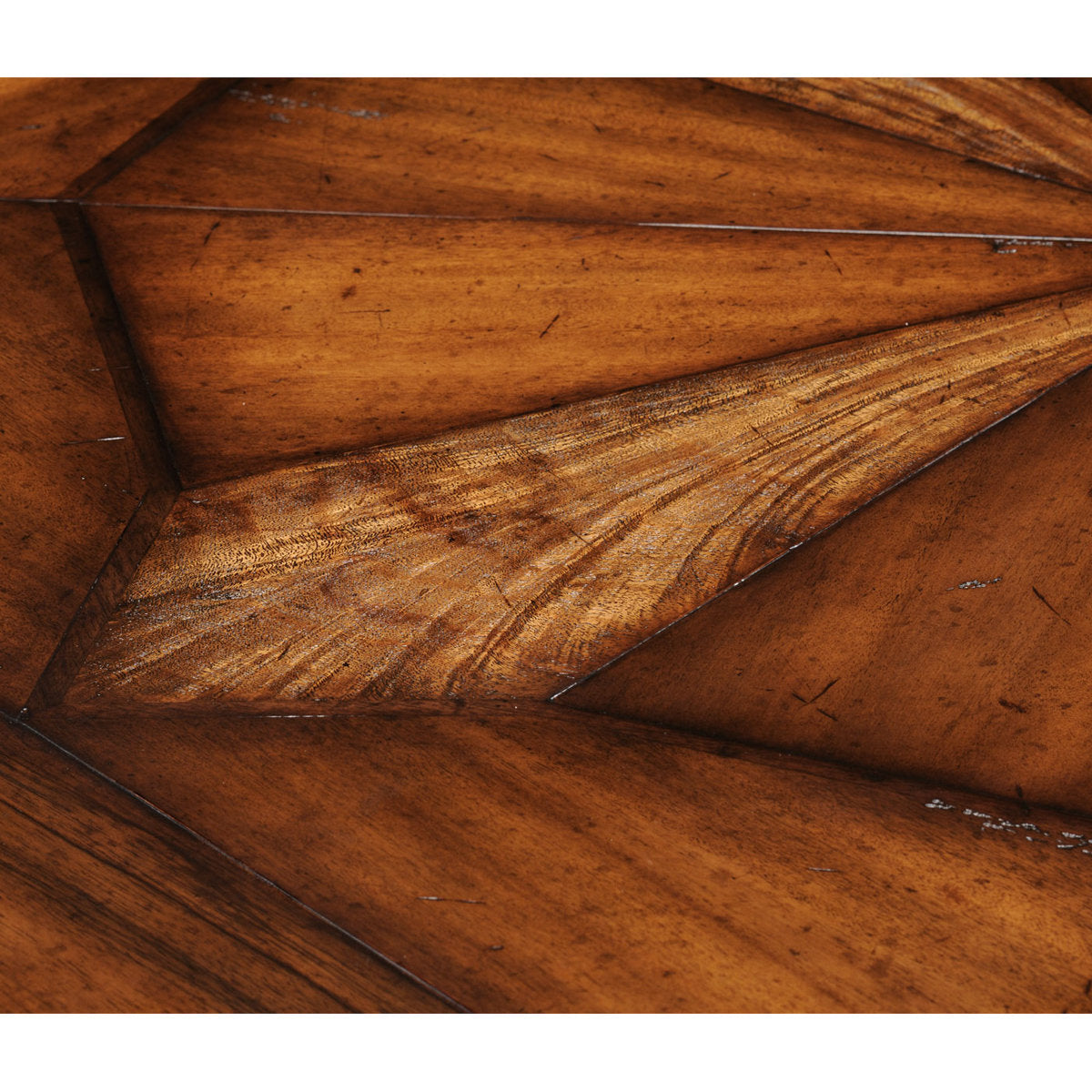 Country Farmhouse Round Walnut Wood Dining Table