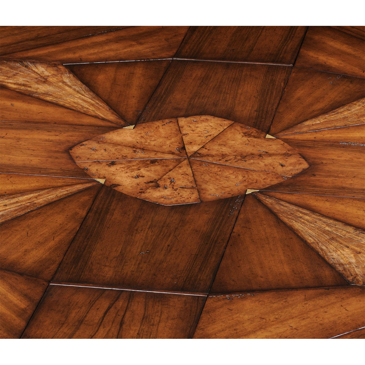 Country Farmhouse Round Walnut Wood Dining Table