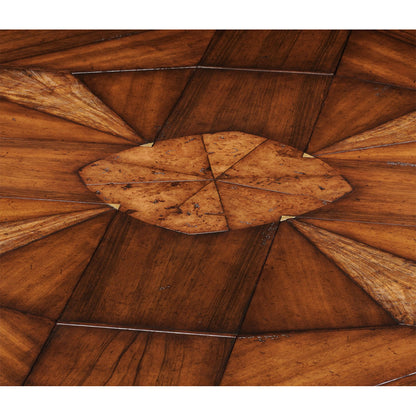 Country Farmhouse Round Walnut Wood Dining Table