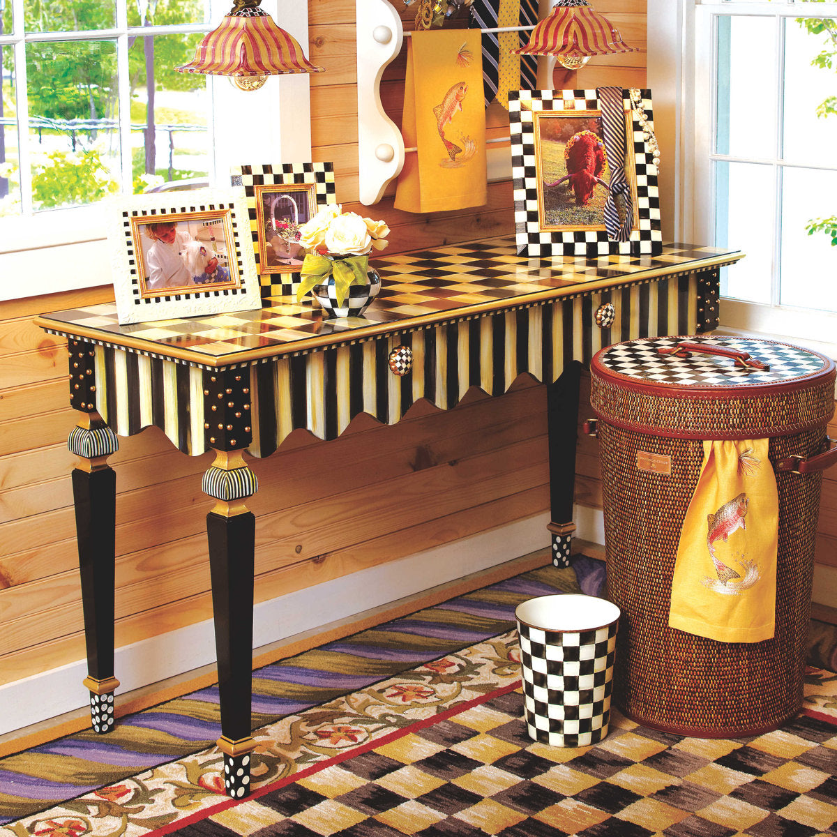 Courtly Stripe Console Table