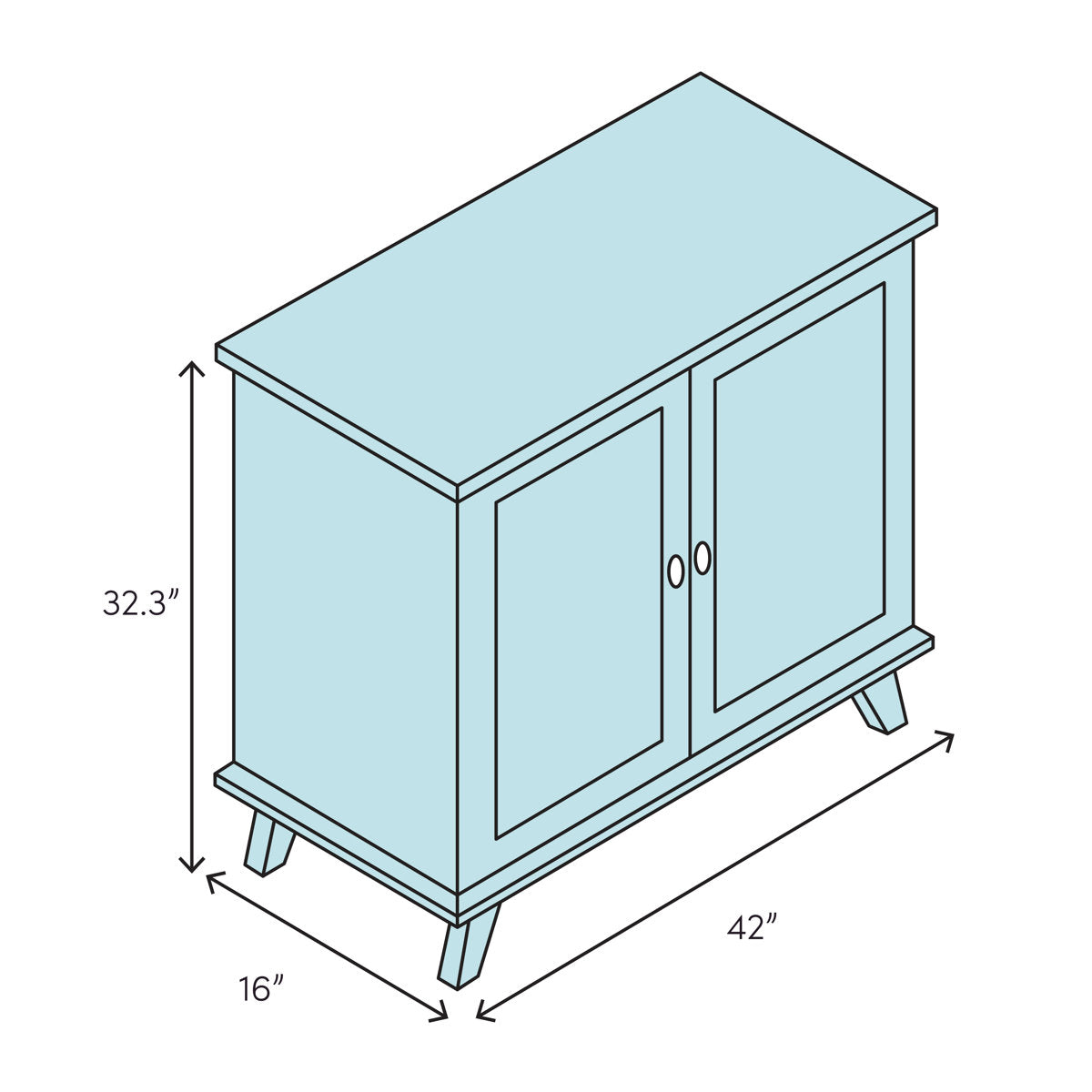 Decker Solid Wood Accent Cabinet