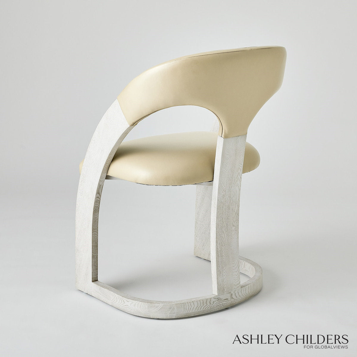Delia Dining Chair-Ebony Cerused Leather