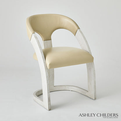 Delia Dining Chair-Ebony Cerused Leather