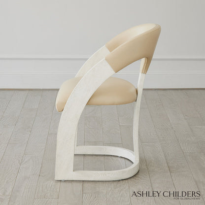 Delia Dining Chair-Ebony Cerused Leather