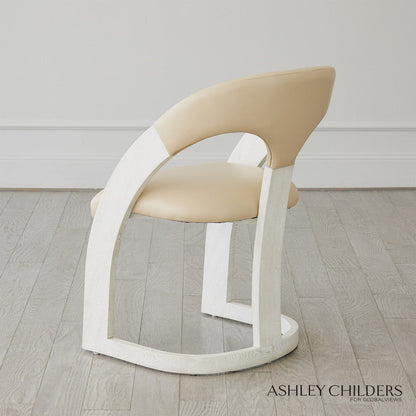Delia Dining Chair-Ebony Cerused Leather