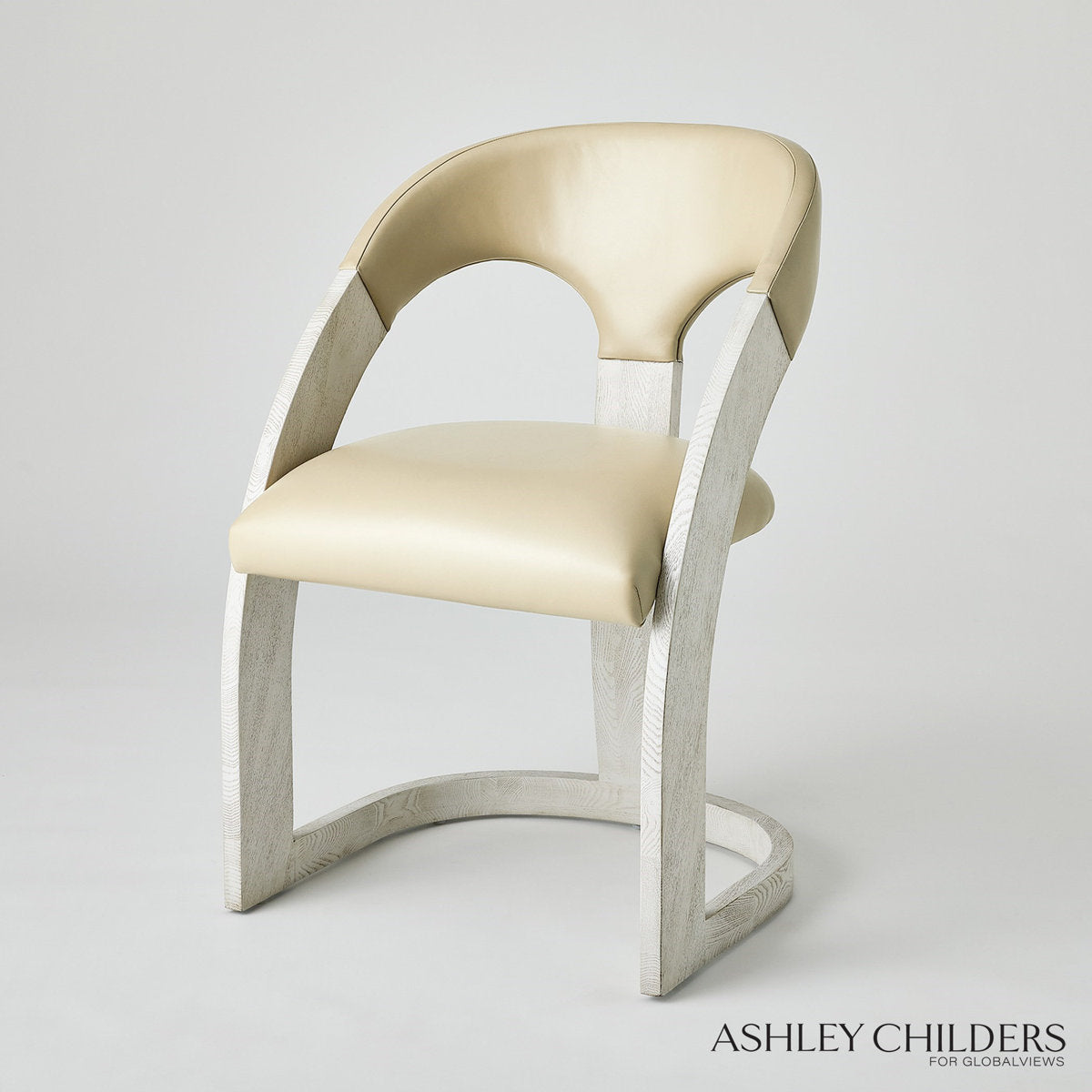 Delia Dining Chair-Ebony Cerused Leather