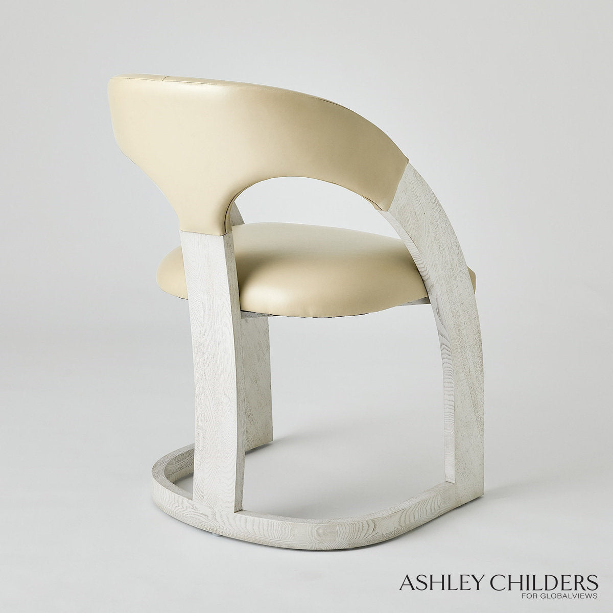 Delia Dining Chair-Ebony Cerused Leather