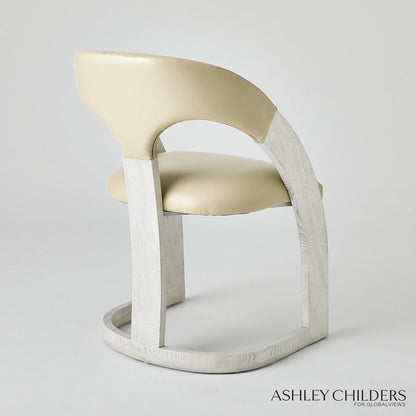 Delia Dining Chair-Ebony Cerused Leather
