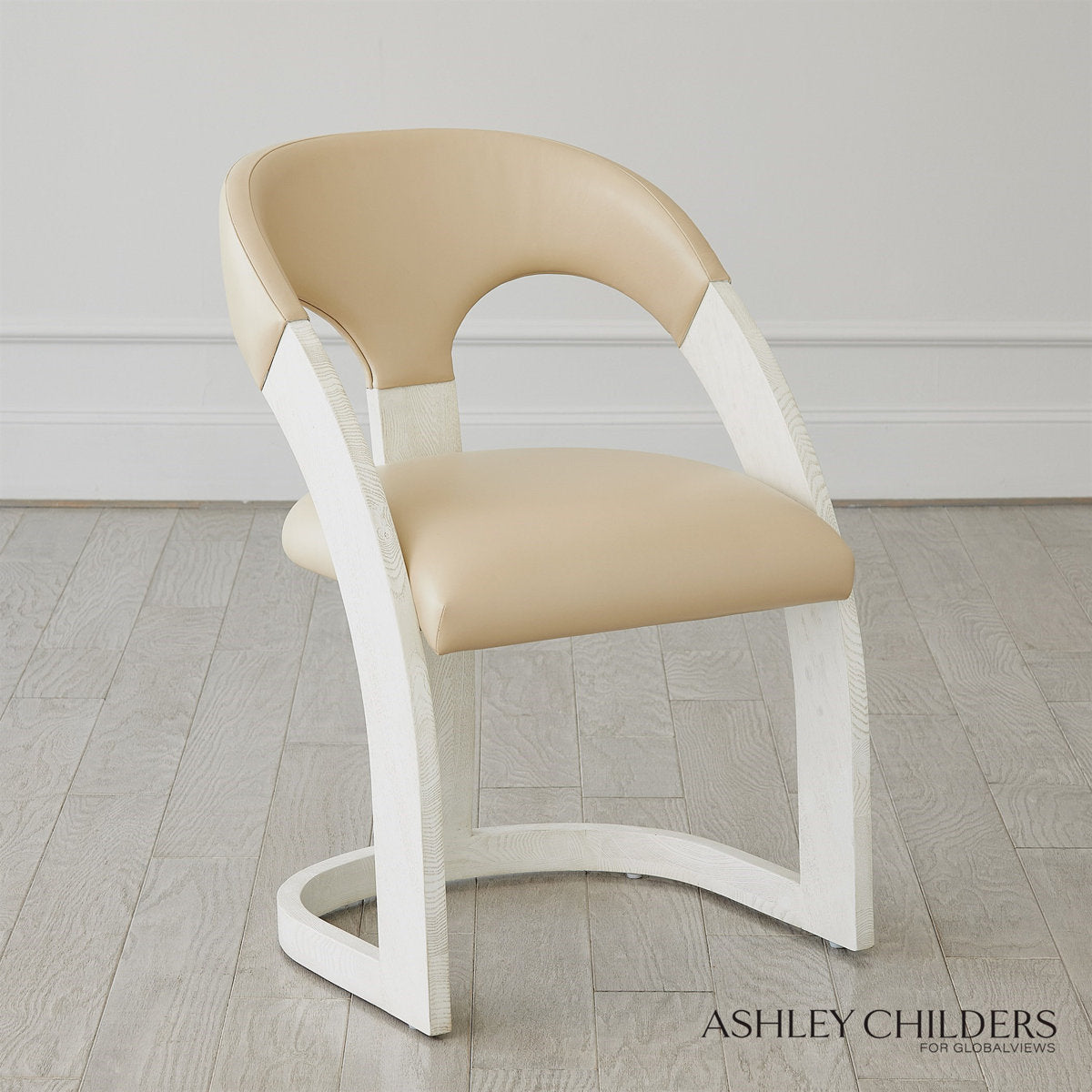 Delia Dining Chair-Ebony Cerused Leather
