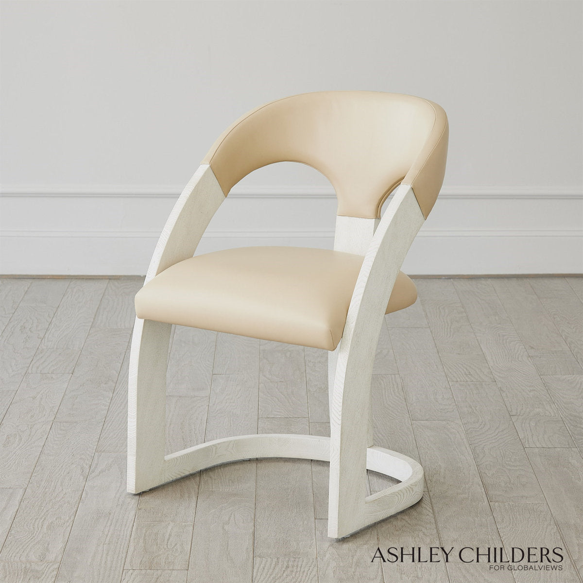 Delia Dining Chair-Ebony Cerused Leather