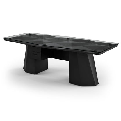 Arditi Collection Diamond Office Glass Hexagonal Desk