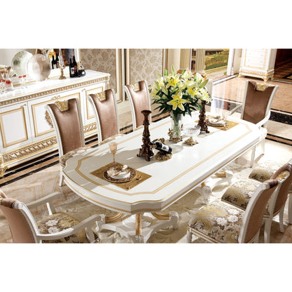 Infinity Furniture Import Infinity White And Gold Long Dining Table