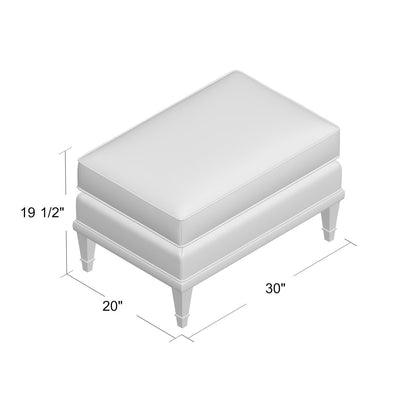 Ambella Dublin 30 Rectangle Standard Ottoman