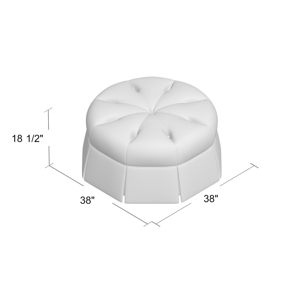 Ambella Duchess 38 Wide Tufted Round Pouf Ottoman