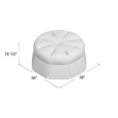 Ambella Duchess 38 Wide Tufted Round Pouf Ottoman