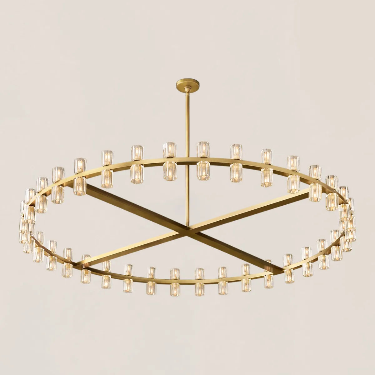 Contemporary Industrial Crystal Glass Round LED Chandelier - Arcachon Style