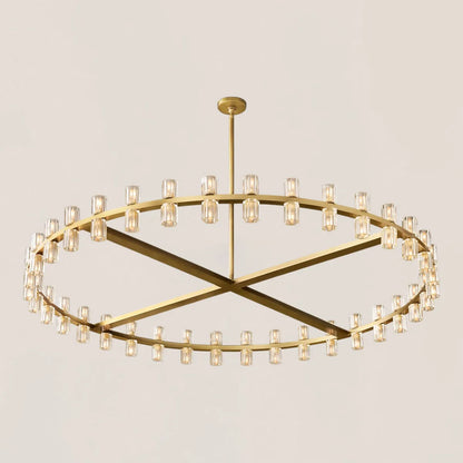Contemporary Industrial Crystal Glass Round LED Chandelier - Arcachon Style