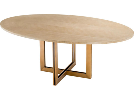 Melchior Oval Washed Oak Veneer Dining Table