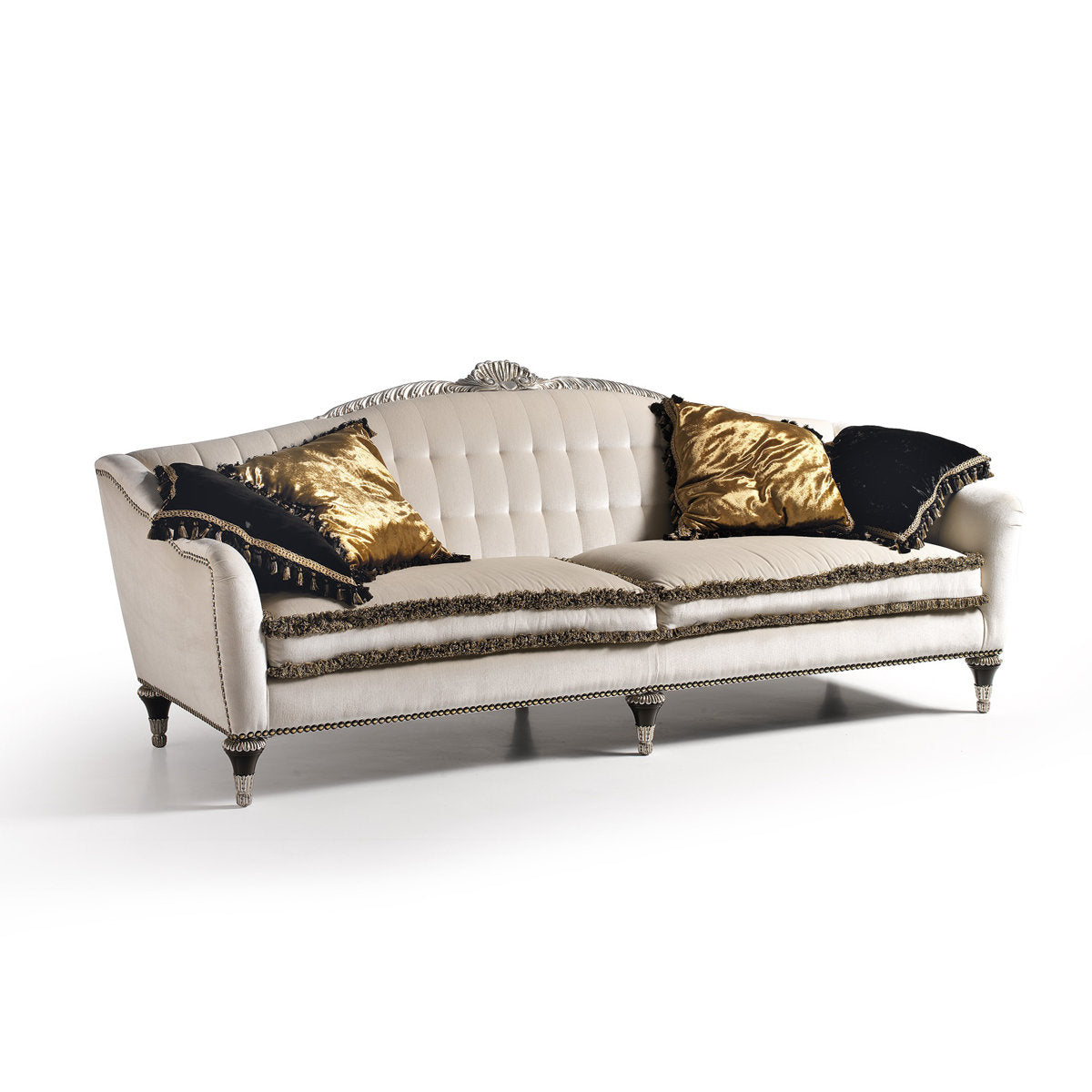 Francesco Molon Eclectica 984251 Velvet Round Arm Sofa With Reversible Cushions