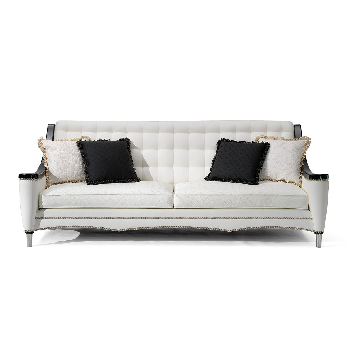 Francesco Molon Eclectica 984251 Velvet Flared Arm Sofa With Reversible Cushions