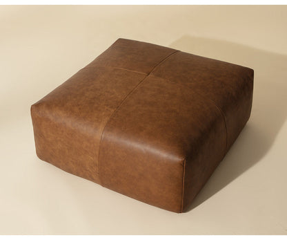 Elio Ottoman - Cognac Leather