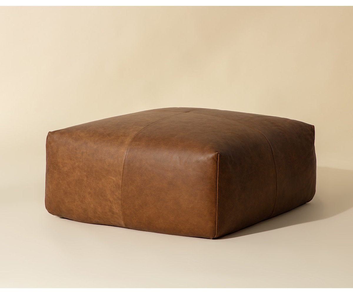 Elio Ottoman - Cognac Leather