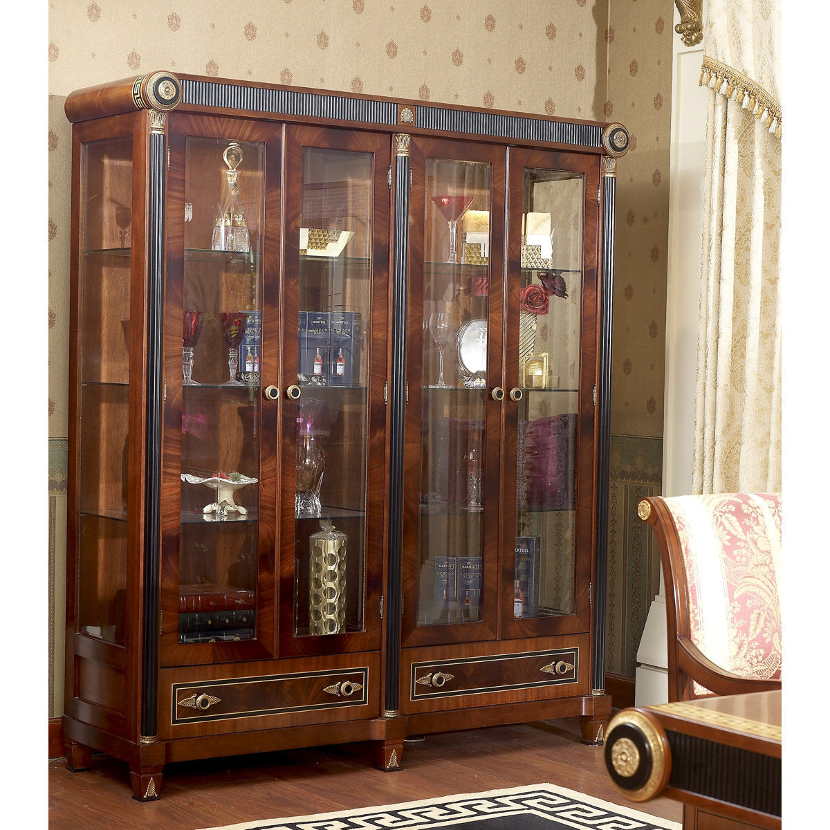 Empire Solid Wood Lighted China Cabinet