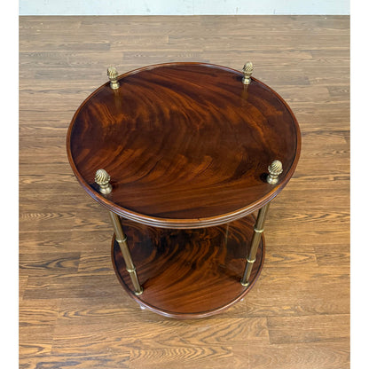 Leighton Hall Furniture Round Mahogany Occasional Table With Brass Accents