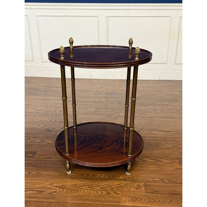 Leighton Hall Furniture Round Mahogany Occasional Table With Brass Accents