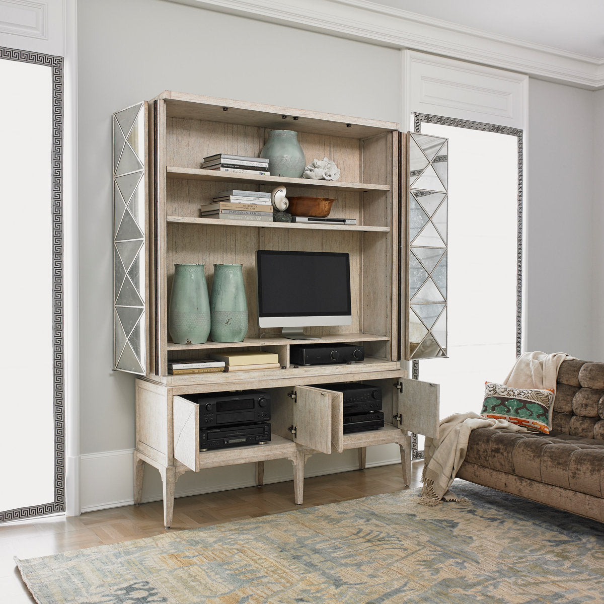 Escher Solid Wood Accent Cabinet