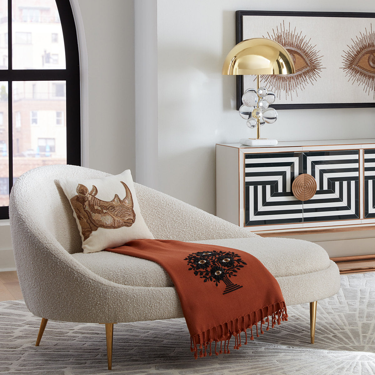 Jonathan Adler Ether Upholstered Chaise Lounge