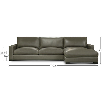 Gtxr Leather Vancouver 1305 Wide Upholstered Chaise Sectional