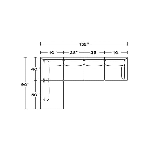 Benchmade Modern Eva Sectional With Bumper 152 X 90