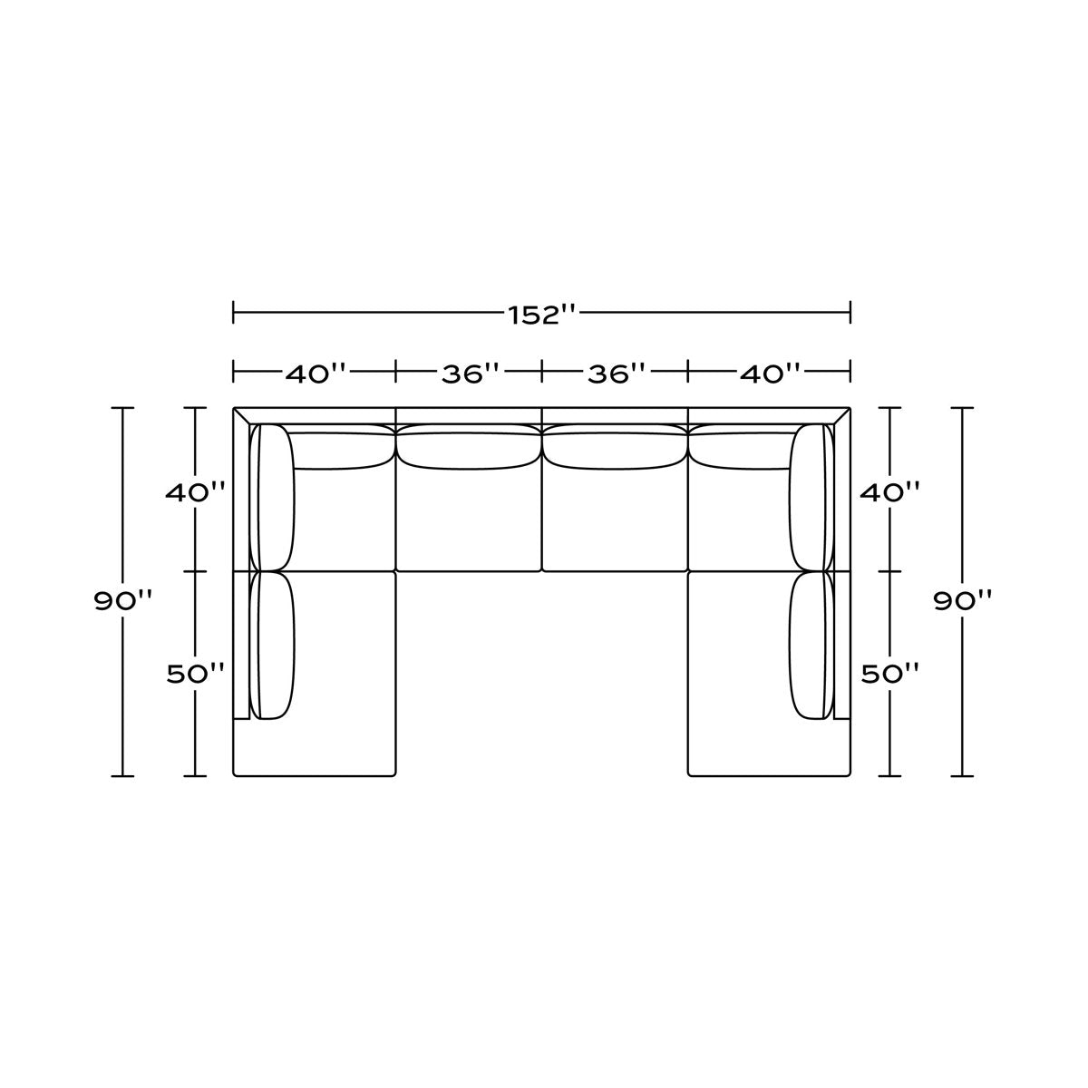 Benchmade Modern Eva U Shaped Bumper Sectional