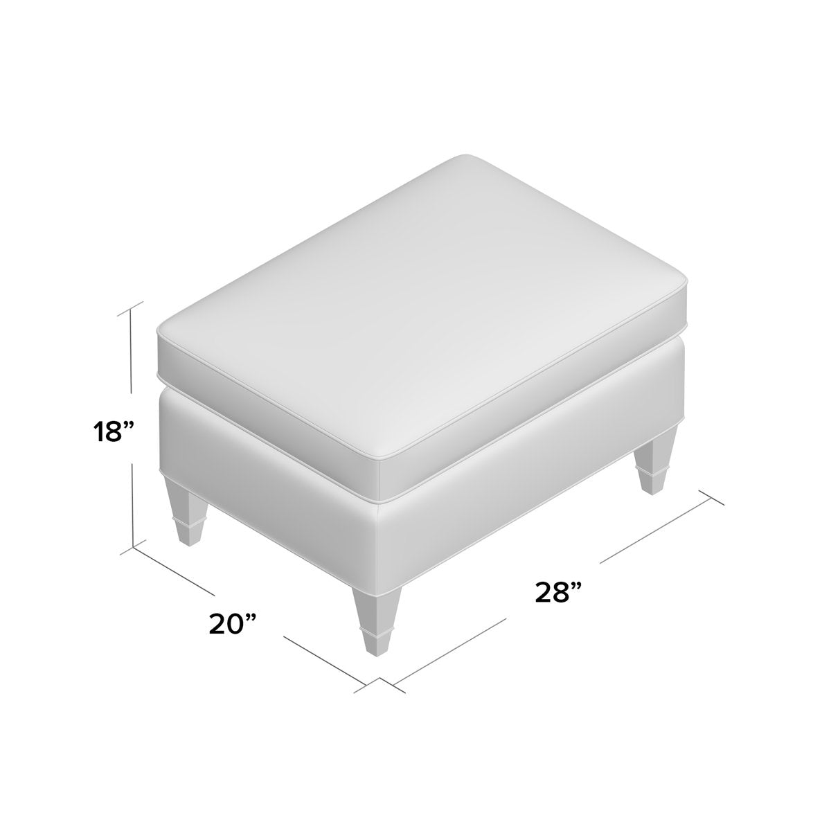 Ambella Everton 28 Rectangle Standard Ottoman