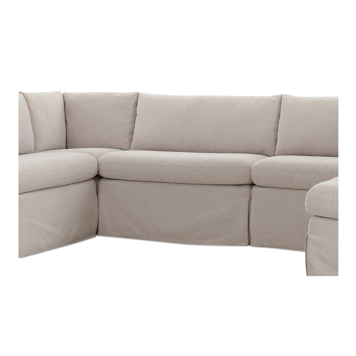 Fable Slipcover Dining Banquette U-Shape Beige 121In
