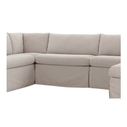 Fable Slipcover Dining Banquette U-Shape Beige 121In