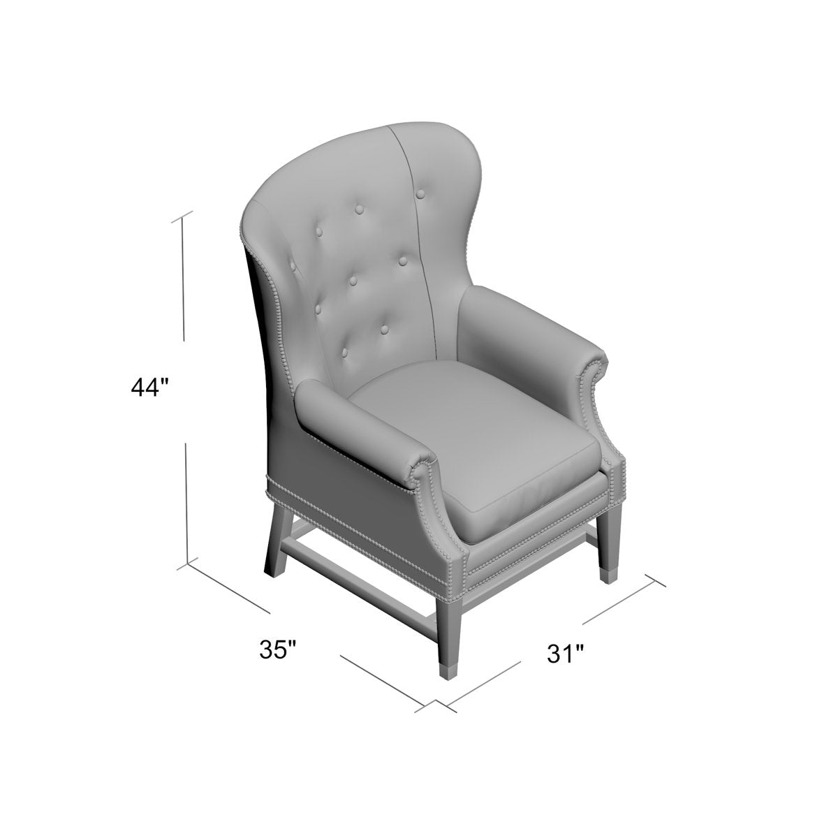 Farrington 31" Wide Linen Wingback Chair